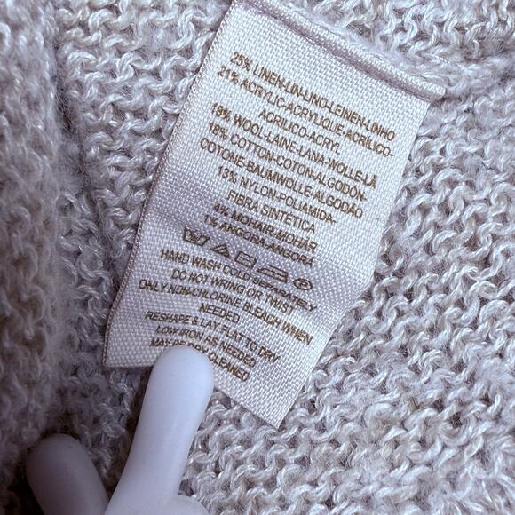 Free People PONY RIDE Blue Cloud Horse Pullover Sweater Sz L Womens Linen Wool + - Picture 7 of 7